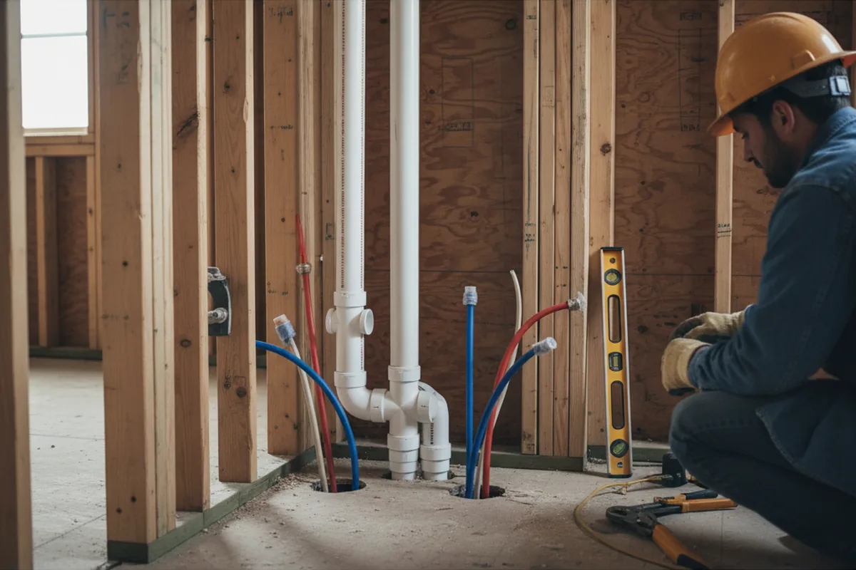 Drain and supply rough-in during Toilet Repair and Installation in Millsboro
