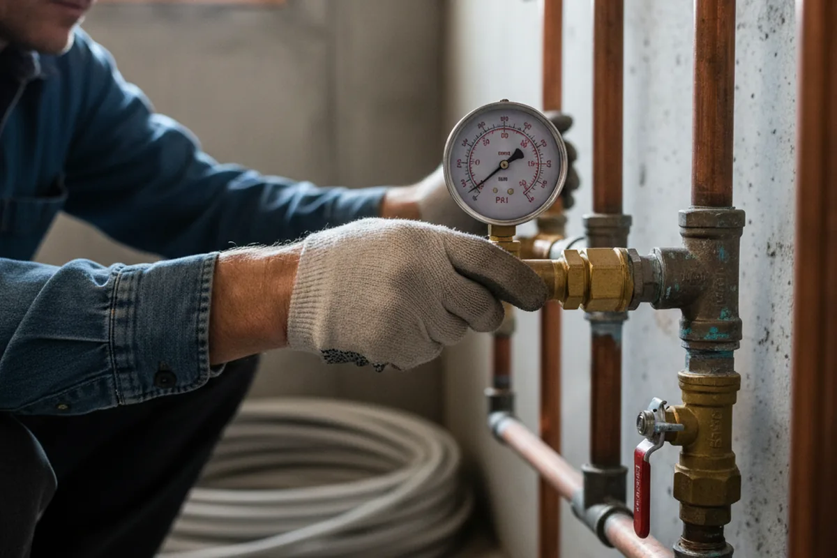Pressure testing a repaired line during Water Line Repair in Millsboro